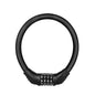 4 Digital Code Anti-Theft Bicycle Cable Lock Stainless Steel Security Locks Portable Combination Code Padlock black