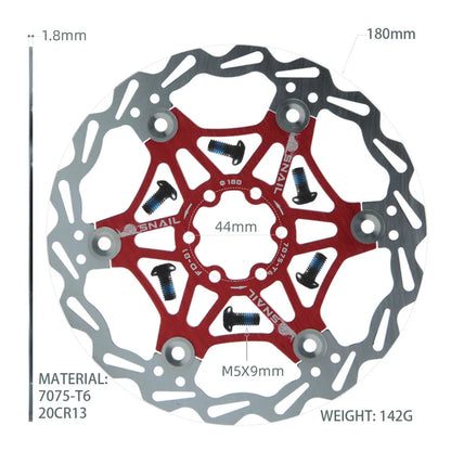 SNAIL Bicycle Disc Brake Pads 160 180 203 Mm Aluminum Alloy 6 Nail Rotor Mtb Road Bike Floating Part Accessories Goodtaste