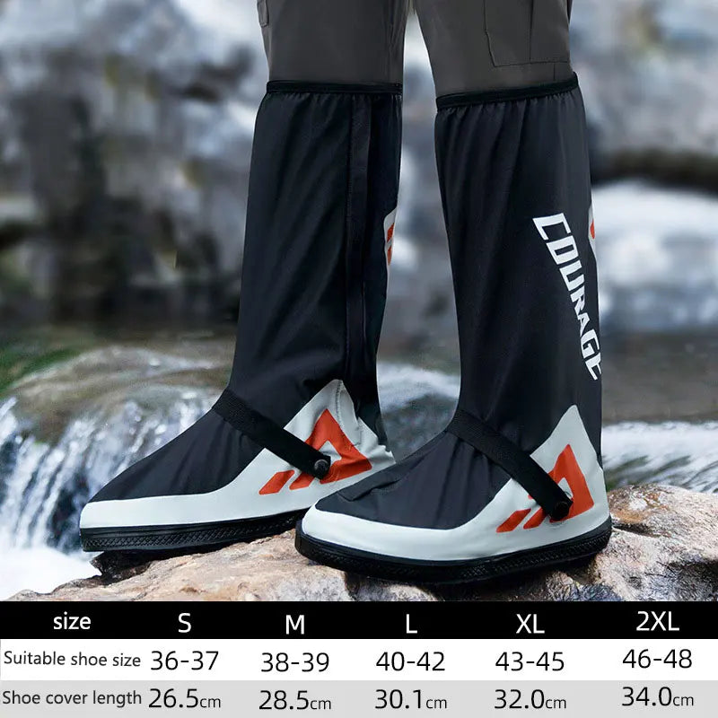 Motorcycle Shoe Covers New Riding Motorbike Rain Shoe Covers Waterproof Wear Motorbike Tall Rain Shoes Non-slip Foot Cover Men