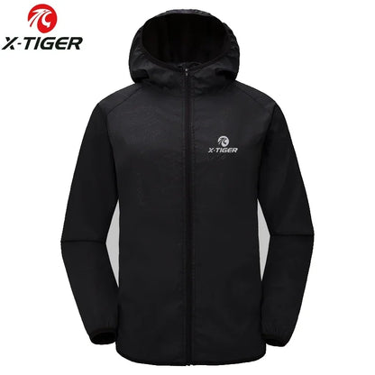 X-TIGER Windproof Reflective Cycling Jersey - Super Light Sunscreen Jacket for MTB and Hiking