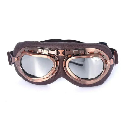 Retro Motorcycle Goggles Glasses Vintage Moto Classic Goggles for Harley Pilot Steampunk ATV Bike Copper Helmet 1Pcs