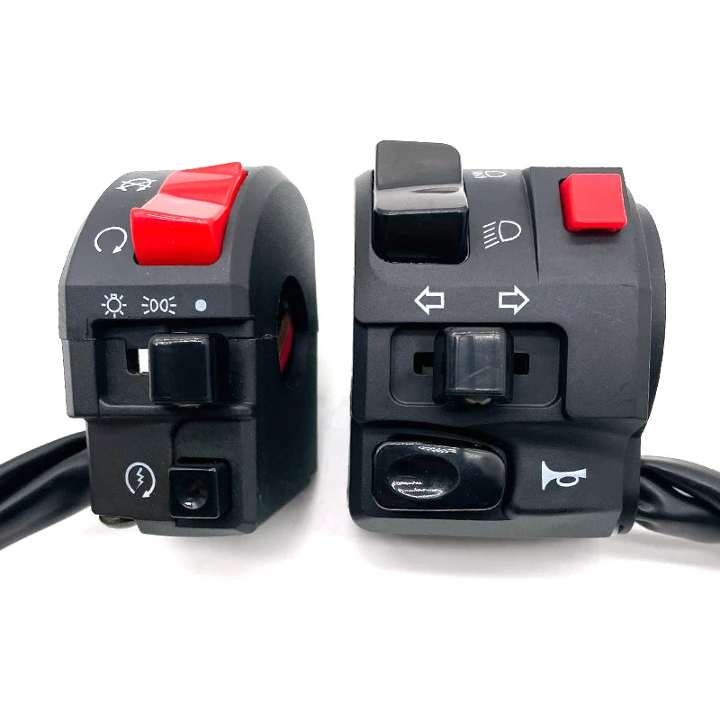 22mm Motorcycle Switches Motorbike Horn Button Turn Signal Electric Fog Lamp Light Start Handlebar Controller Switch Universal 1 Pair