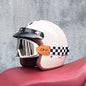 Motorcycle Half Open Face Four Seasons Universal Semi-open Motocross Helmet White Happy WSW