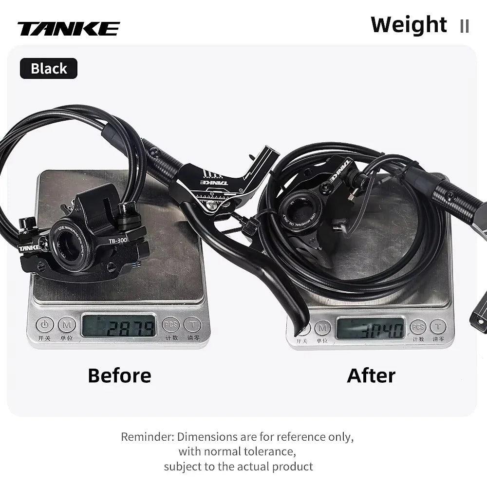 TANKE MTB Bike Hydraulic Disc Brake Set 160mm Rotors Oil Calliper Plate Front Rear Mountain Bicycle
