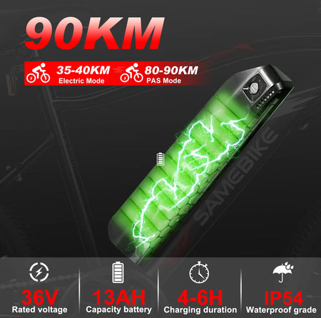   SAMEBIKE EBE2 500W Electric Bicycle 26" All-Terrain E-Bike with Torque Sensor & Removable Battery