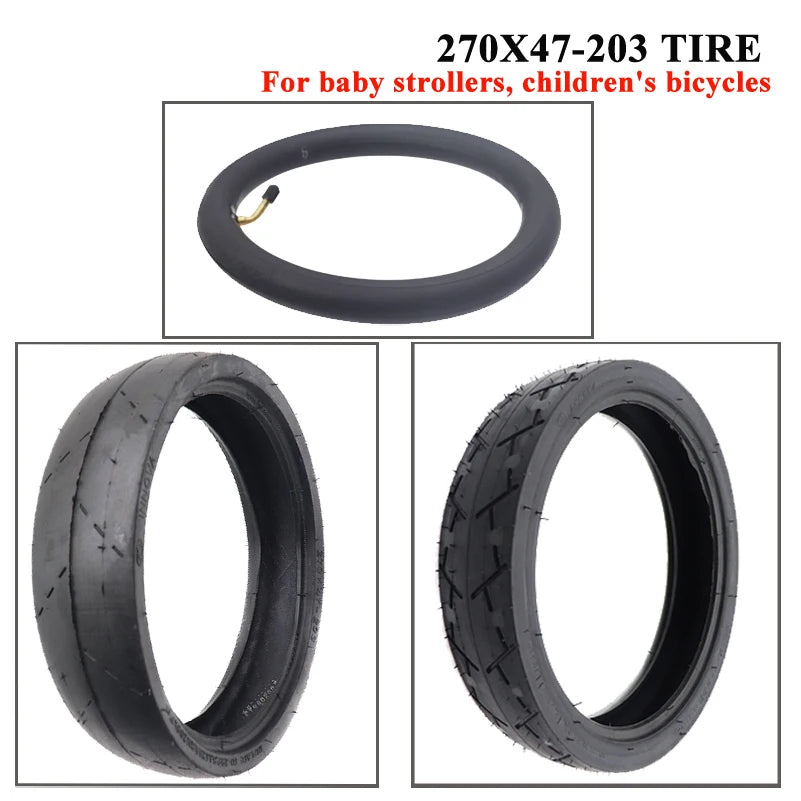 10 Inch 270x47-203 Inner Tube & Tire For Baby Carriage Trolley Replacement Tyre Wearproof Rubber Bike Tires Cycling Parts