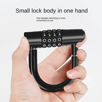 Useful 4 Digit Code Bicycle Security Lock U Shape Anti Theft Bicycle Lock Password Lock Bicycle Lock for Outdoor Riding Suppies