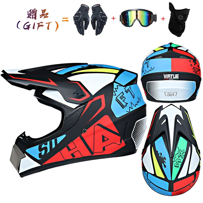3 pieces gift motorcycle helmet children off-road helmet bike downhill AM DH cross helmet capacete motocross casco