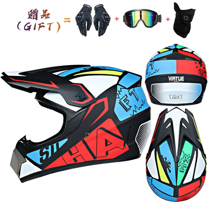 3 pieces gift motorcycle helmet children off-road helmet bike downhill AM DH cross helmet capacete motocross casco
