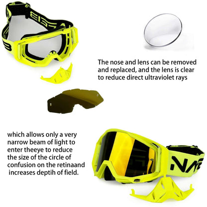NAFEIB Motocross Glasses Motorcycle Sunglasses Man Windproof Protection Skiing Cycling Racing Off-Road Goggles Tear-off Film