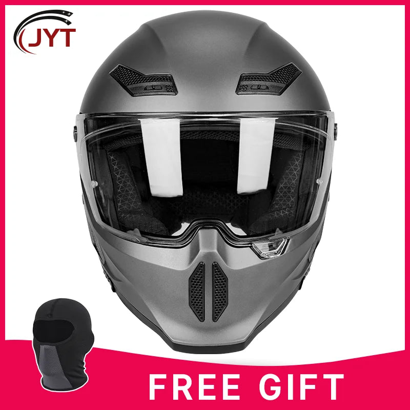 Motorcycle helmet matte black with reserved Bluetooth slot DOT certified sun protection breathable Metallic Grey A CHINA