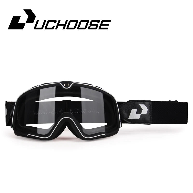 Retro Motorcycle Goggles Ski Glasses Sunglasses ATV Goggles Non-slip Belt AntiUV Cafe Racer Chopper Cycling Racing Free shipping 20
