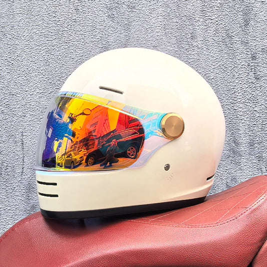 Full face motorcycle helmet - Classic design, suitable for both men and women, with safety protection certified by DOT