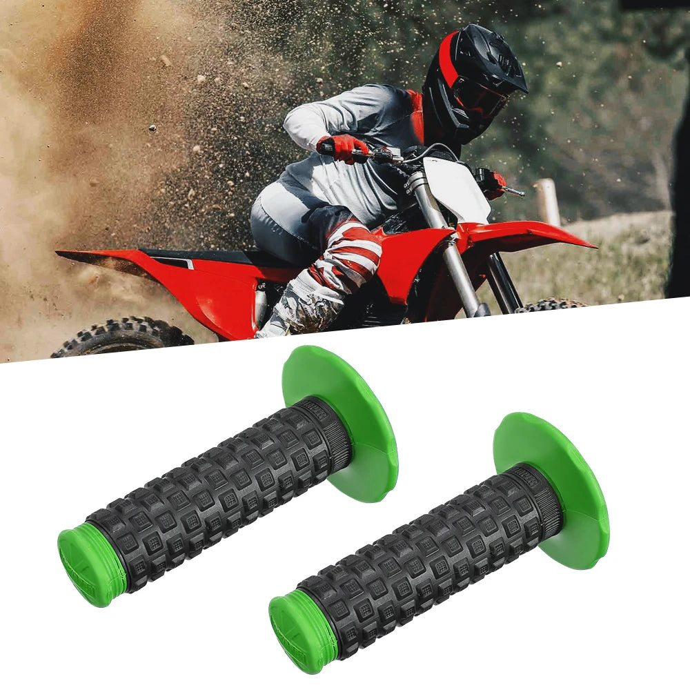 Motorcycle Handlebar Grips Universal 7/8" 22mm Motorcycle Non-Slip Grip Cover Throttle Bar Grips for Dirt Bike Motocross ATV UTV Green