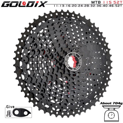 GOLDIX Black MTB Cassette 8/9/10/11/12 Speed 40/42/46/50T K7 Bicycle Freewheel Sprocket