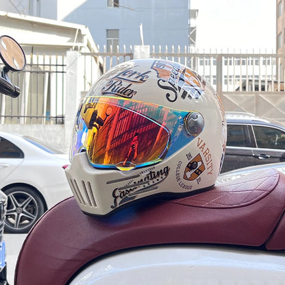 DOT Motorcross Motorcycle Vintage Helmet Moto Racing Ride Full Face Helmet