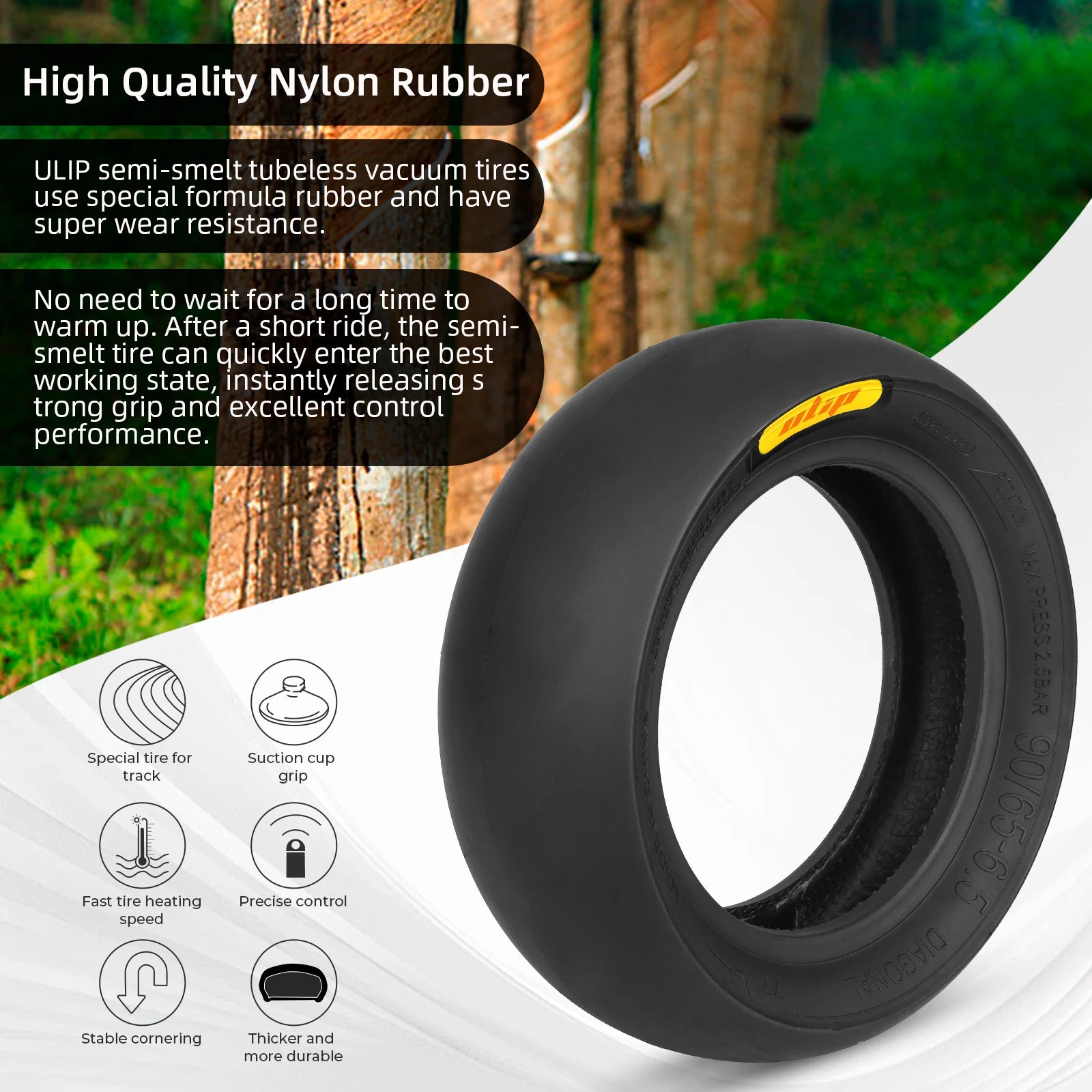 ULIP 11 Inch Semi-Hot Melt Athletic Bald Tubeless Tires for Dualtron Ultra2 THUNDER II Kaabo Wolf Warrior Electric Scooter Tyres