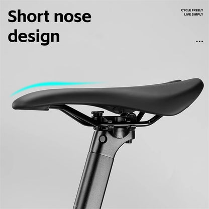 WEST BIKING Road Bicycle Seat 140mm Short Nose Saddle Racing Bike Lightweight Eco-Friendly PU Leather Foam Comfortable Saddle