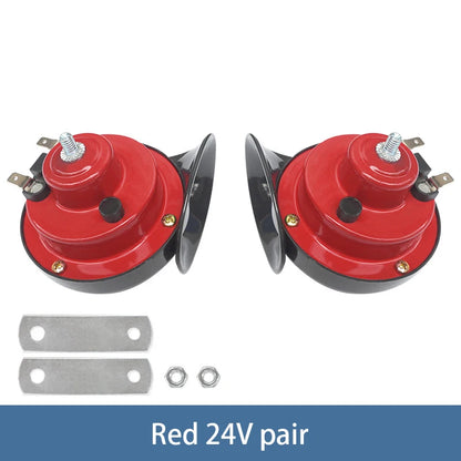 Modified Motorcycle 12V Snail Horn High-frequency Universal 300DB Horn Waterproof Car Electric Horn Red 24V pair