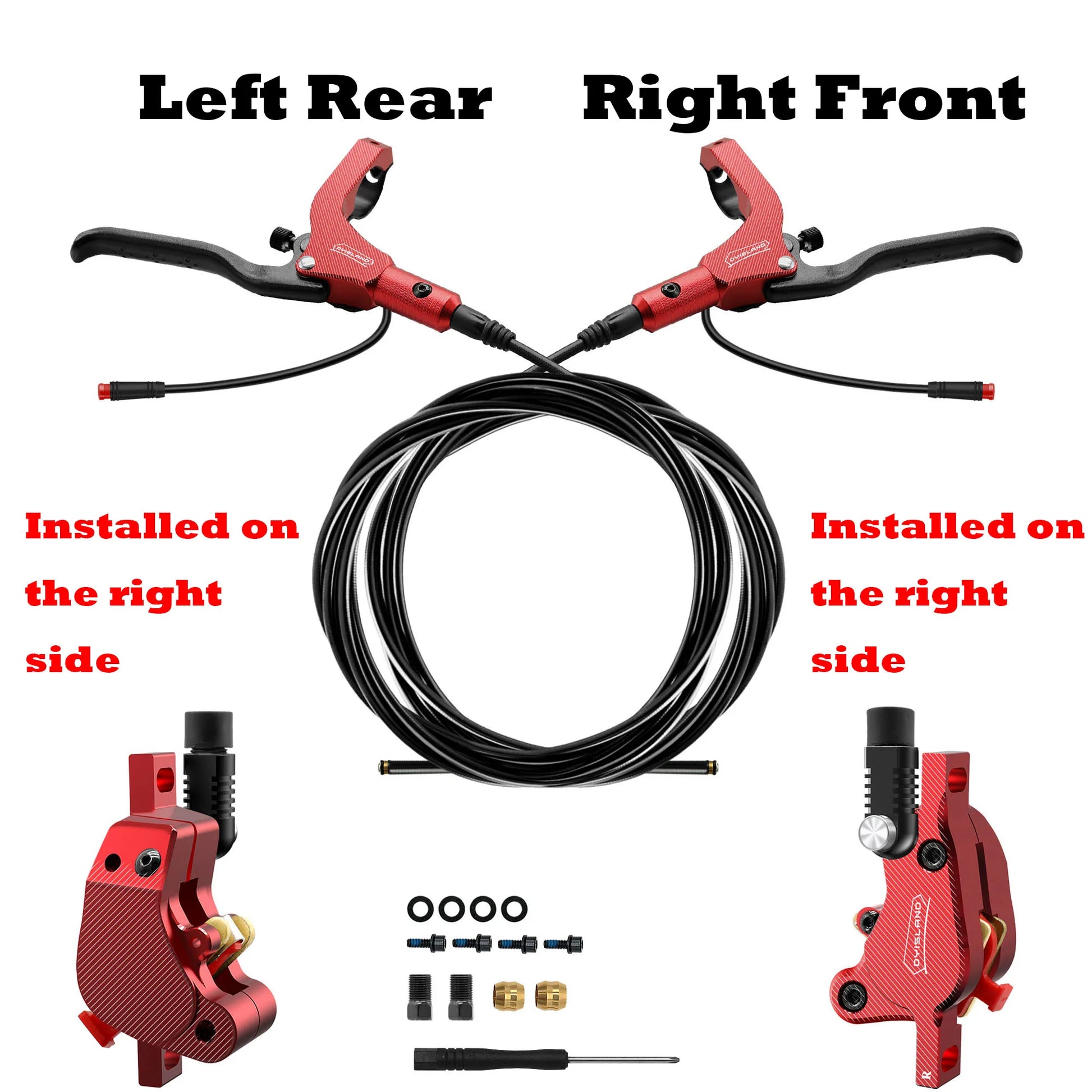 DYISLAND LD210 Electirc Scooter Hydraulic Disc Brake 2PIN Power Off E-Scooter Brake for Kukirin KUGOO Dualtron Kaabo Mantis