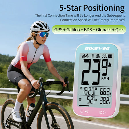 Auto backlight feature on BIKEVEE 2.4 inch cycling display computer during night riding