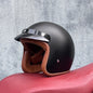 Motorcycle Half Open Face Four Seasons Universal Semi-open Motocross Helmet Mute Black