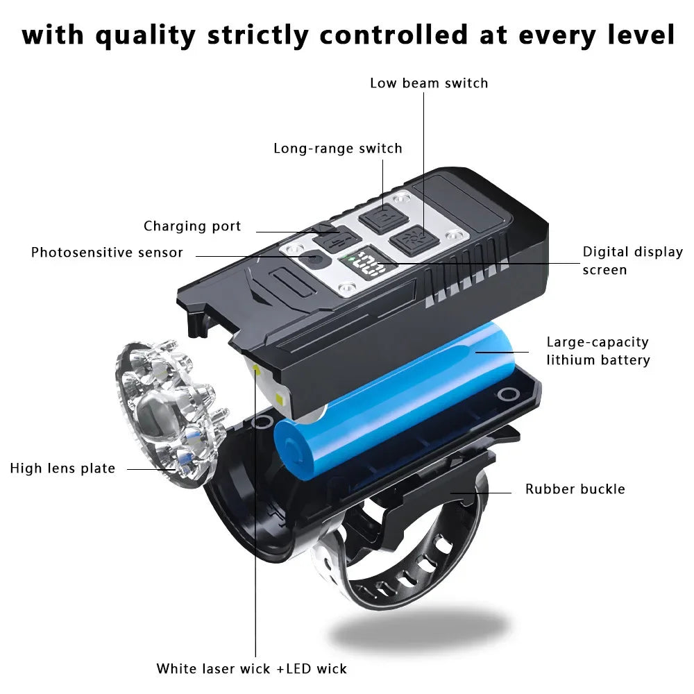 Cycling Light Super Bright Bicycle Front Light Rechargeable Bike Headlight Waterproof Mountain Road Bike Flashlight Bicycle Lamp