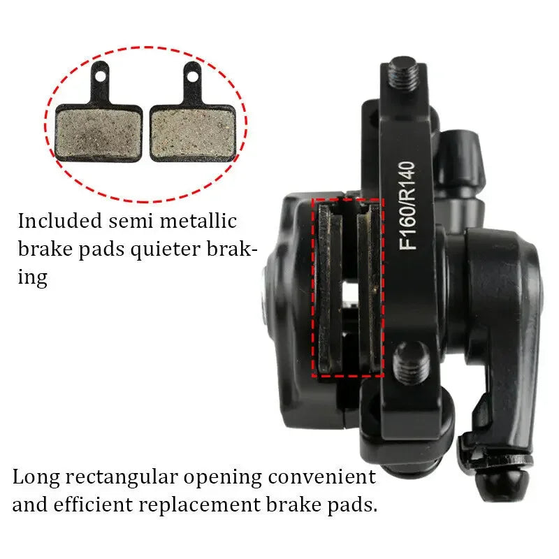 BUCKLOS Mtb Brake Caliper Bicycle Mechanical Disc Brake Set for Mountain Bike Pushes Caliper Piston with Rotor 160mm