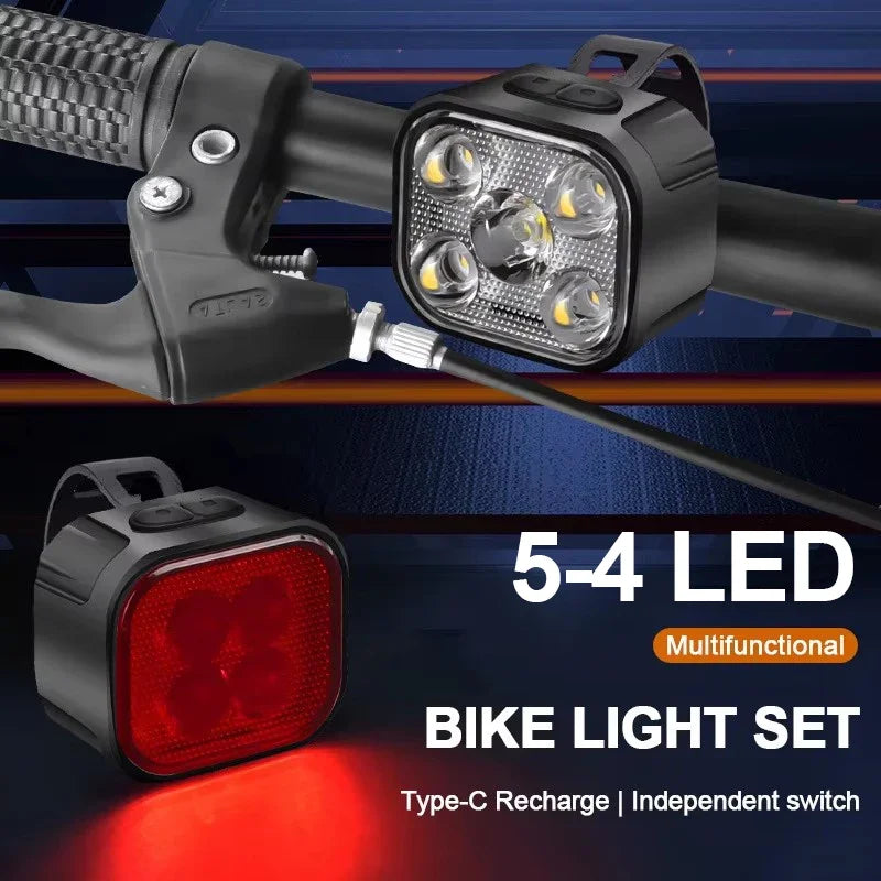 BUCKLOS Bike Light Set Front and Rear Lights Led Bicycle Lamp USB Rechargeable Cycling Flashlight for Road MTB Bicycle Lantern