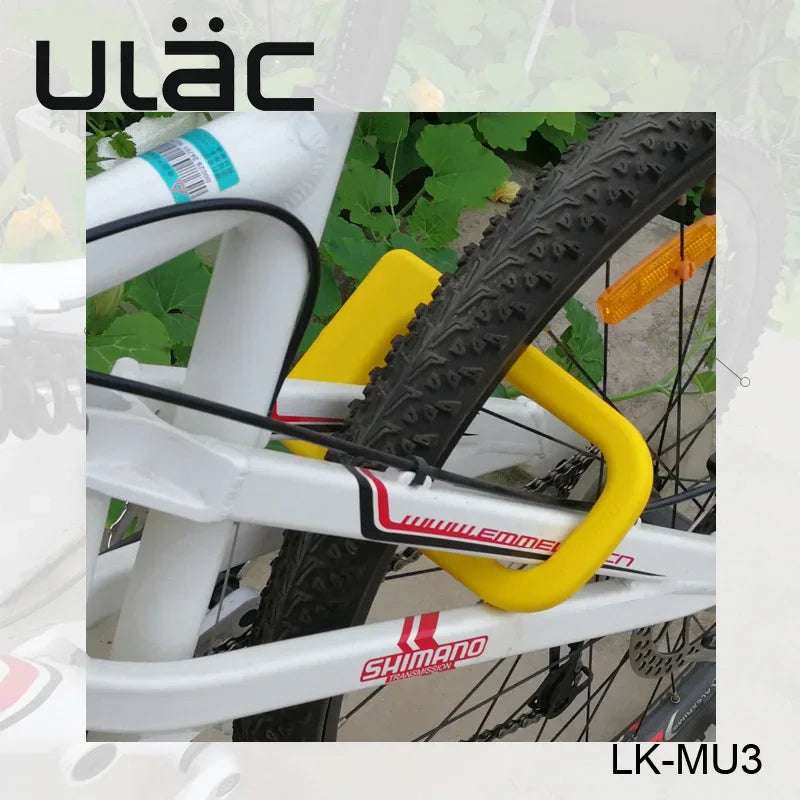 ULAC Silicone U-lock Mountain Bike Lock Universal Aluminum Alloy Lock Waterproof Anti-collision Lock MU3