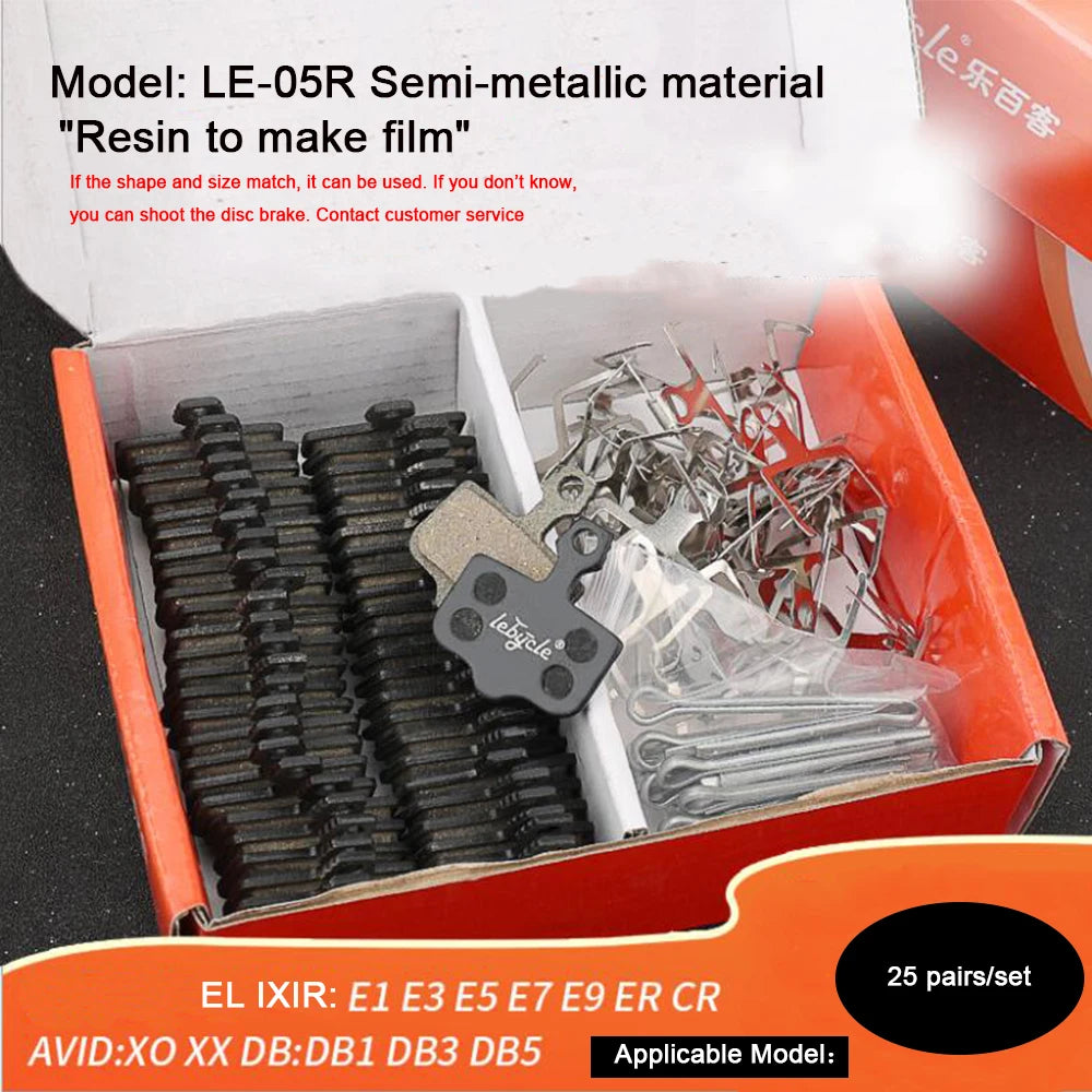 25 Pair MTB Bicycle Disc Brake Pads Resin/Metal/Ceramic Road Bike Hydraulic Brake Pads Universal for Shimano SRAM AVID ZOOM B01S LE-05 Resin
