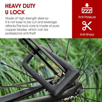 WEST BIKING Bicycle U-lock Thicken Zinc Alloy Anti-theft Safety Lock Motorcycle E-bike Scooter Bike Lock Cycling Accessories