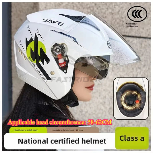 helmet motorcycle winter warm women's winter men's double mirror four-season helmet