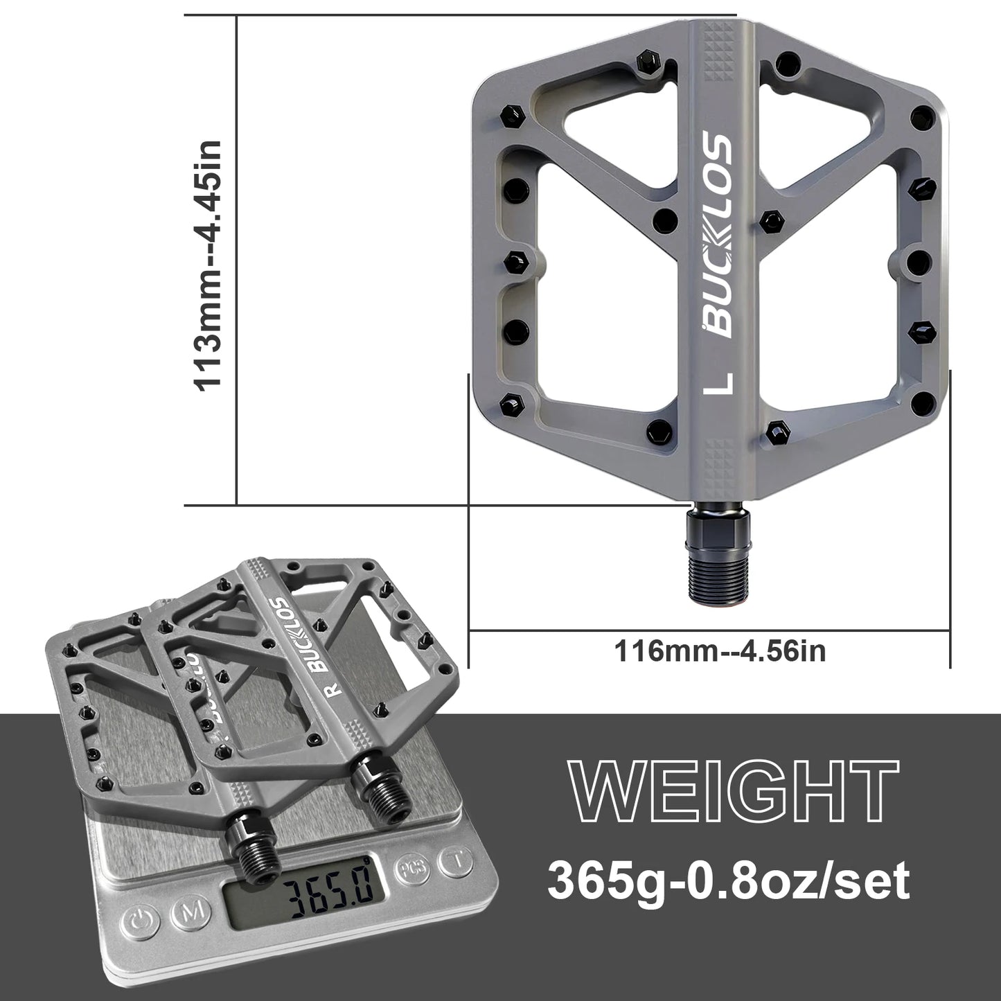 BUCKLOS Bicycle Pedal Nylon Mountain Bike Pedal Widen Road Bicycle Pedals Non-slip MTB Pedals for AM BMX Folding Bike
