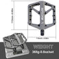 BUCKLOS Bicycle Pedal Nylon Mountain Bike Pedal Widen Road Bicycle Pedals Non-slip MTB Pedals for AM BMX Folding Bike Grey