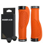 RIDERACE Bicycle Handlebar Grips Dual Lock Mountain Bike Handle Bar Cover Shockproof Non-Slip Ergonomic Cycling Grip Soft Rubber Orange