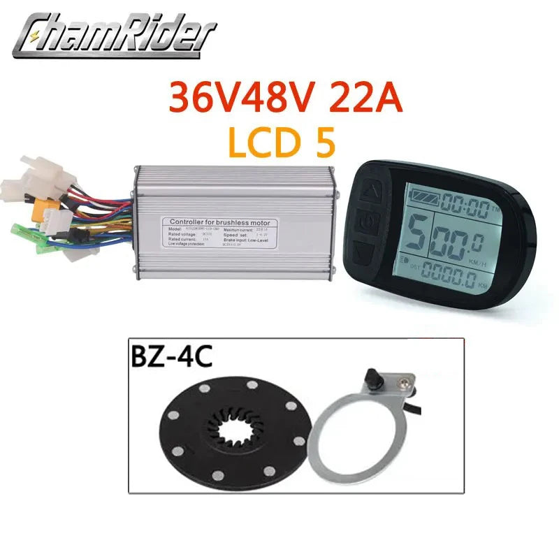 KT Controller Kit: 22A Sinewave Ebike Controller with LCD5 Display & PAS – Fits 250W to 1500W