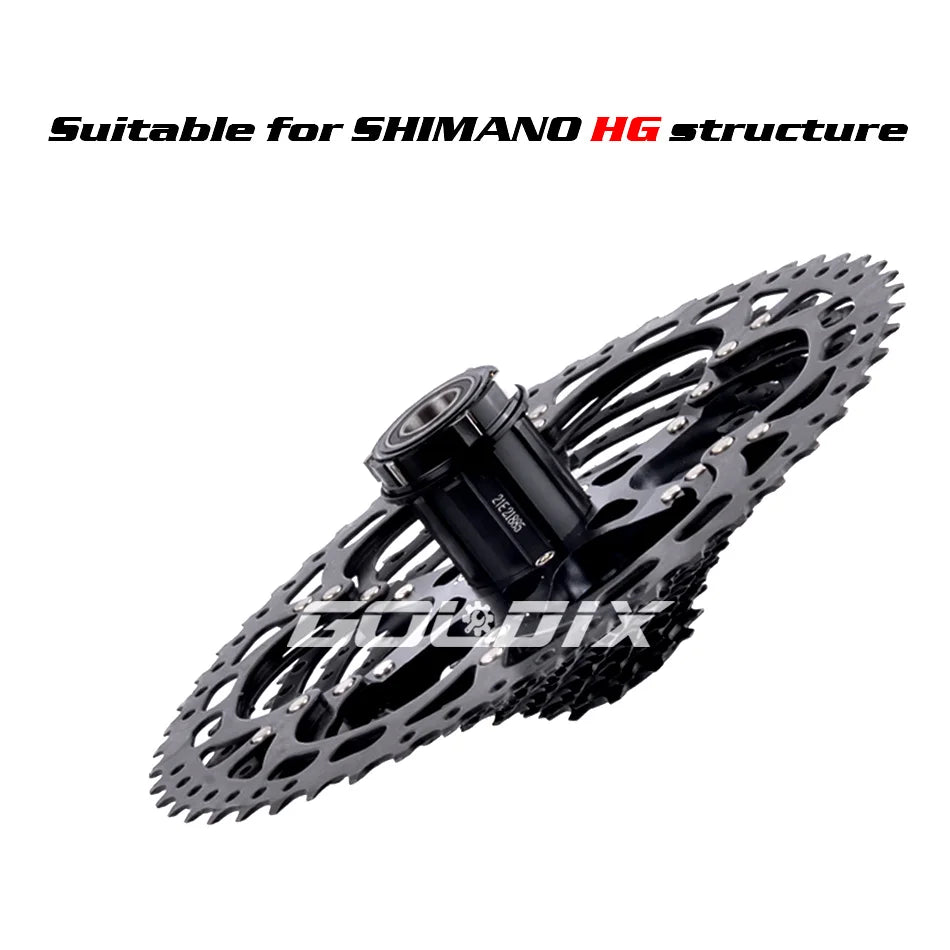 GOLDIX Black MTB Cassette 8/9/10/11/12 Speed 40/42/46/50T K7 Bicycle Freewheel Sprocket