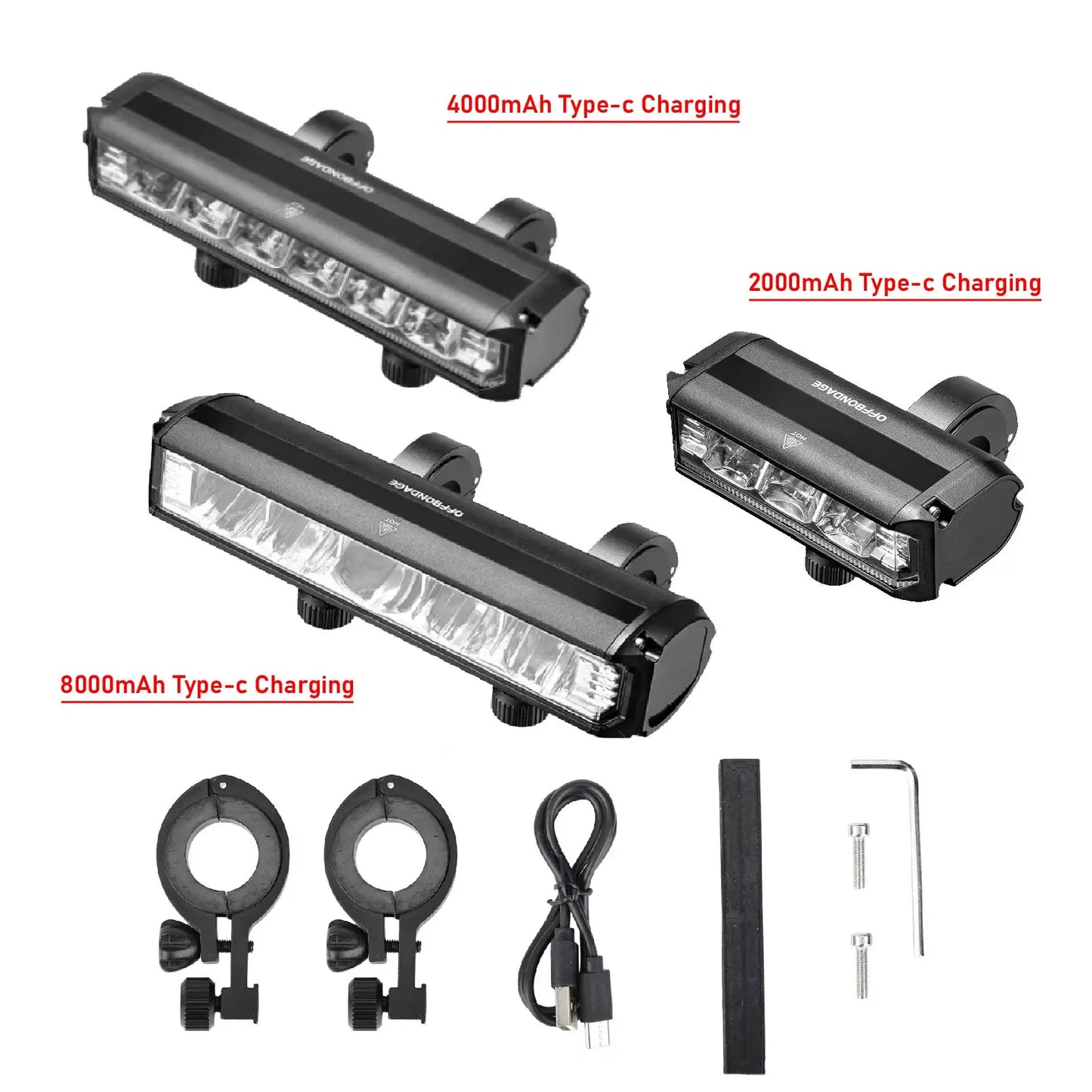 Front LED Light For Xiaomi Ninebot Electric Scooter 2000mAh 4000mAh Waterproof Flashlight USB Charging Bicycle Cycling Lamp