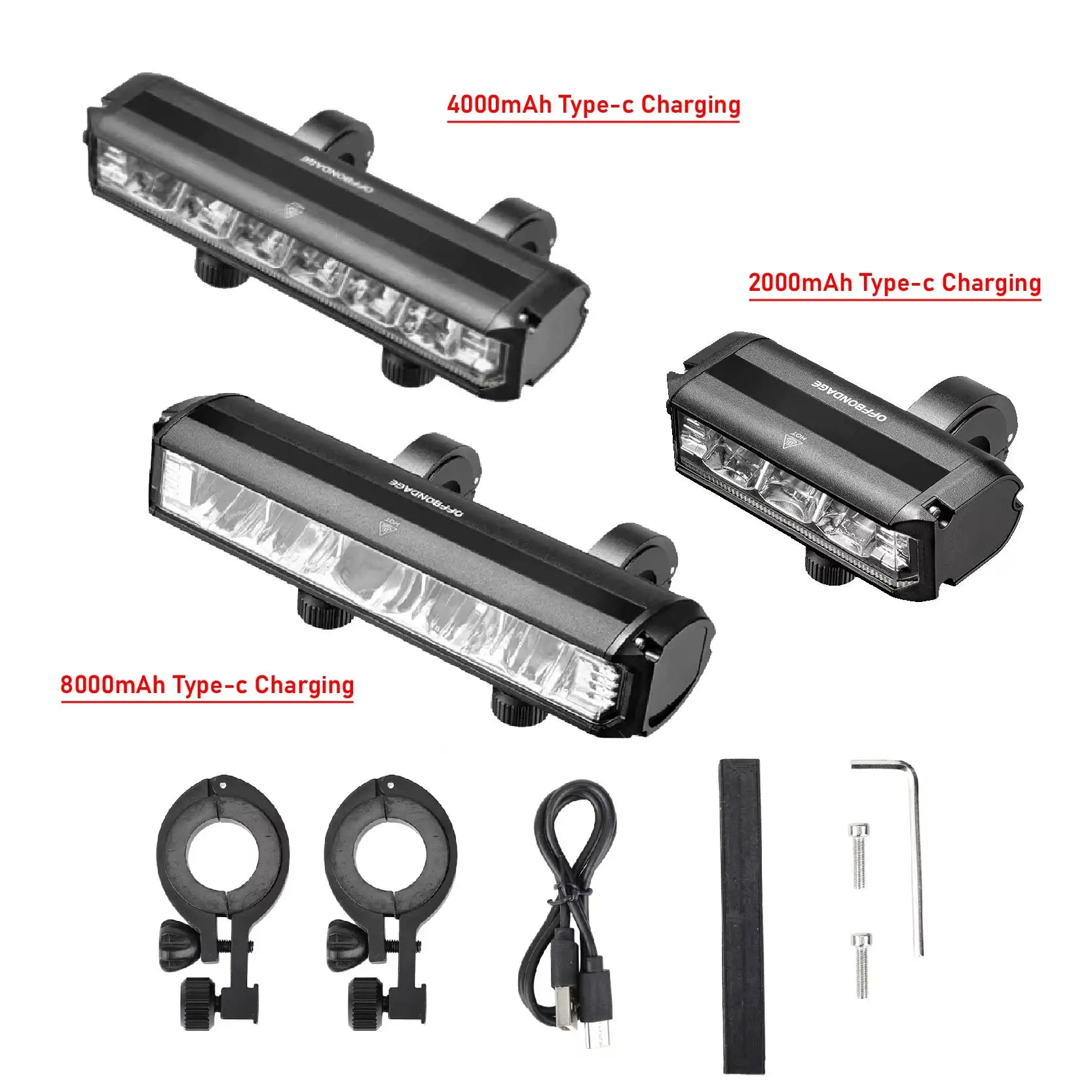 Front LED Light For Xiaomi Ninebot Electric Scooter 2000mAh 4000mAh Waterproof Flashlight USB Charging Bicycle Cycling Lamp