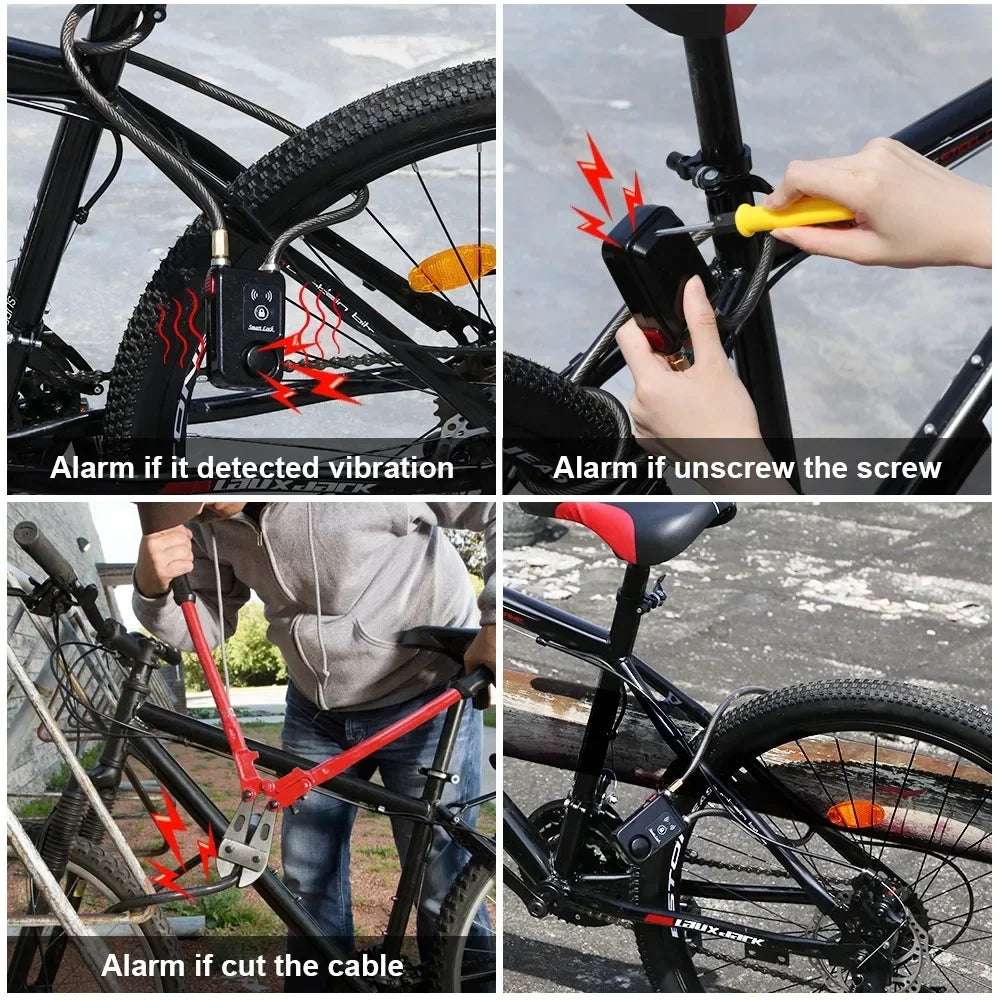 Rockbye Bluetooth Bicycle Lock Alarm 110 dB Bicycle Motorcycle Anti-theft Vibration Alarm Security Smart Bike Alarm Locks