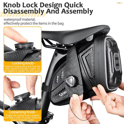 NEWBOLER Waterproof Bicycle Saddle Bag MTB Road Bike Saddlebags Reflective Striped Bicycle Tool Bag MTB Bike Bag Accessories