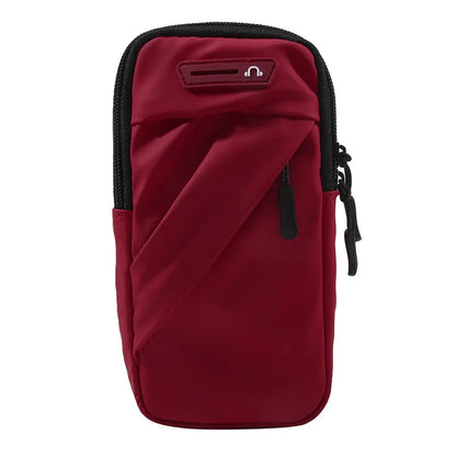 Phone Arm Bag With Headphone Jack Waterproof Breathable Sports Running Phone Holder Gym Mobile Phone Holder Jogging Bags Red