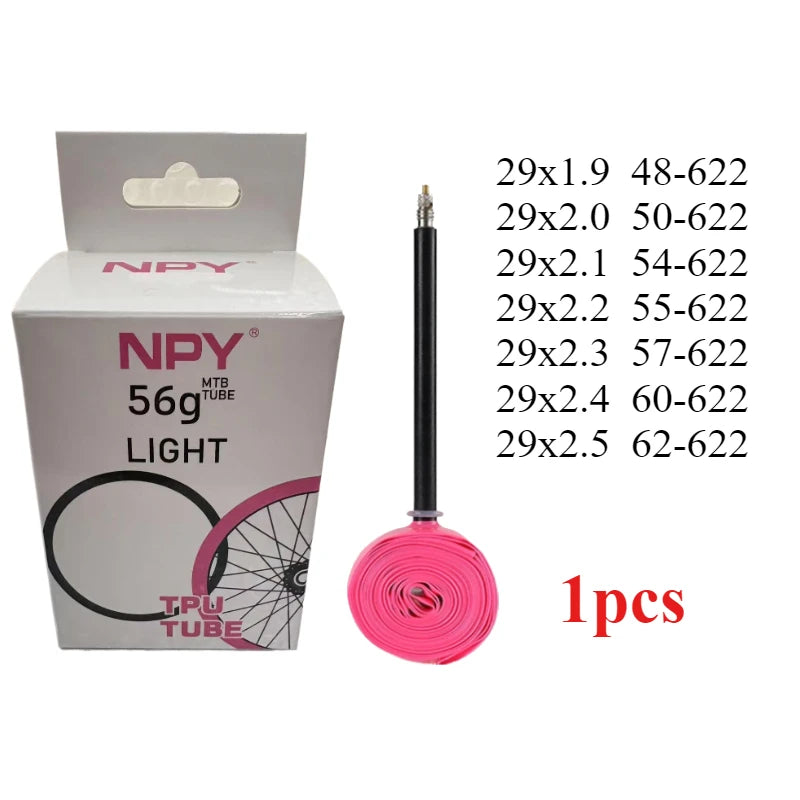 NPY TPU Bicycle Inner Tube 700C X18 23 25 28 32 35 37 40 47C Ultralight Road Gravel BikeTire Valve 45/65/85mm MTB 29 Inch Tube 1pcs 56g China
