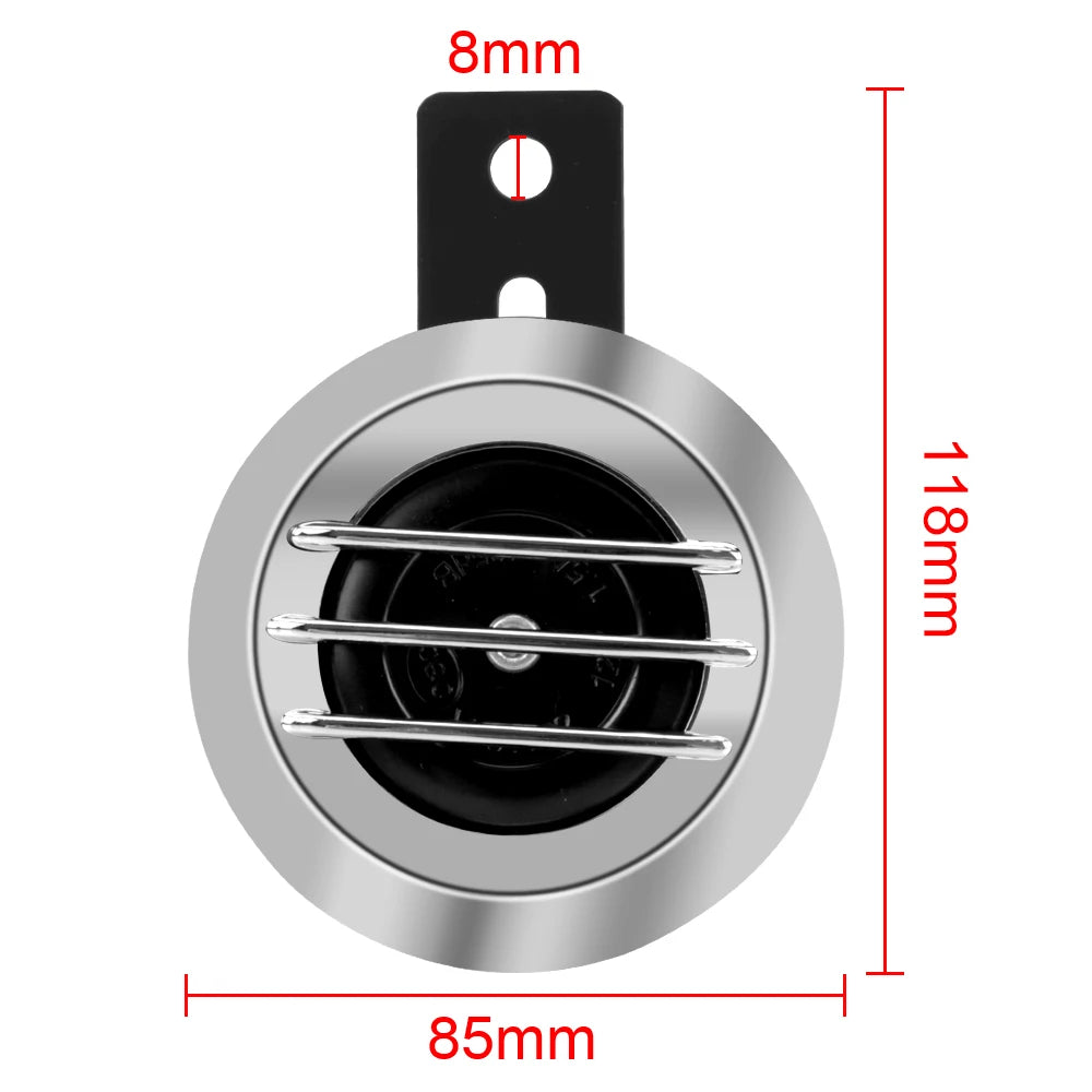 12V Horn 1.5A 105db for Scooter Moped Dirt Bike ATV Motorcycle Electric Horn Kit Waterproof Round Loud Horn Speakers Universal