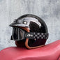 Motorcycle Half Open Face Four Seasons Universal Semi-open Motocross Helmet Bright Black BBG