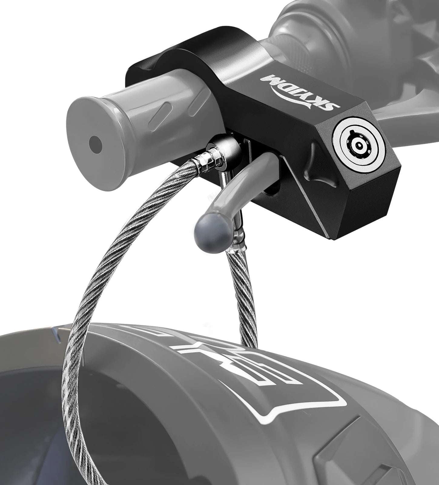 Motorcycle Handlebar Lock Motorcycle Helmet Lock Brake Lock Anti-Theft Grip Lock Combo bicycle security equipment adjustable black