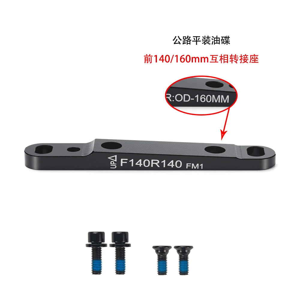 Flat Mount Disc Brake Adapter Road Bike Disc Brake Adapter Front/Rear Aluminum Alloy 140 Or 160 Reversible For 140mm 160mm Rotor