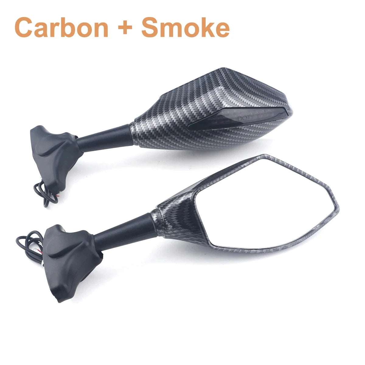 Racing Rearview Mirrors With Turn Signals LED For Suzuki GSX250R GSXR125 GSXR150 GSXR600/750 GSX1300R Hayabusa Carbon-Smoke CHINA