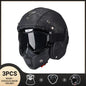 Vintage Motorcycle Helmet Men's Four season Leather Jet Helmets Electric Bike Half Helmet Black C CHINA